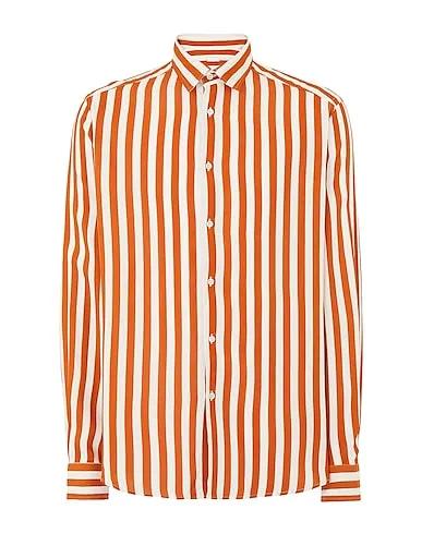 Rust Striped shirt STRIPED PRINTED VISCOSE SHIRT
