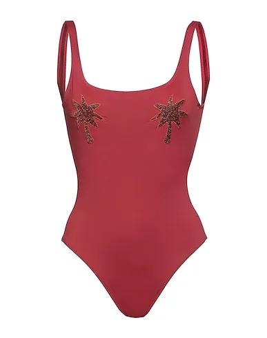 Rust Synthetic fabric One-piece swimsuits GINEVRA PATCH
