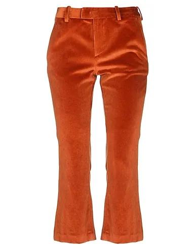 Rust Velvet Cropped pants & culottes