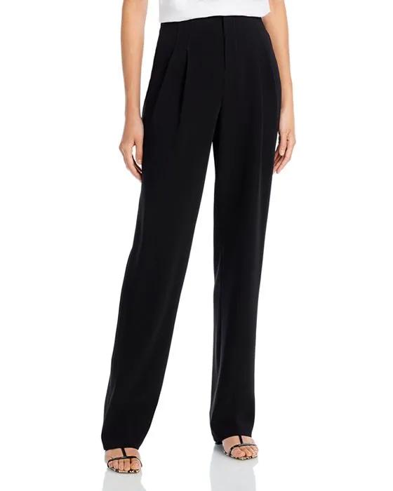 Ruthy High Rise Pleated Straight Pants