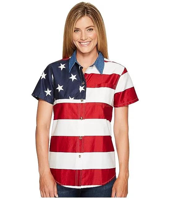 S/S Stars and Stripes Pieced Flag
