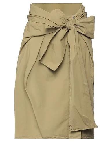 Sage green Cotton twill Midi skirt