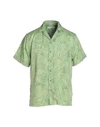 Sage green Cotton twill Patterned shirt