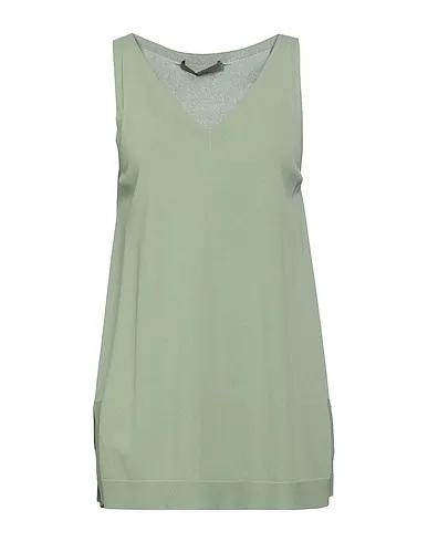 Sage green Knitted Sleeveless sweater