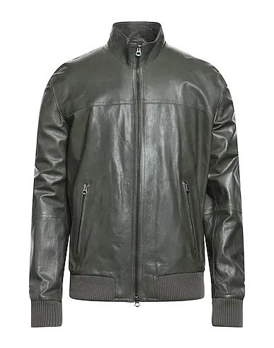 Sage green Leather Bomber