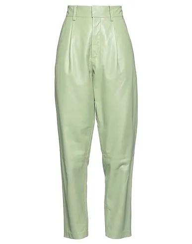 Sage green Leather Casual pants