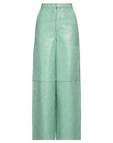 Sage green Leather Casual pants
