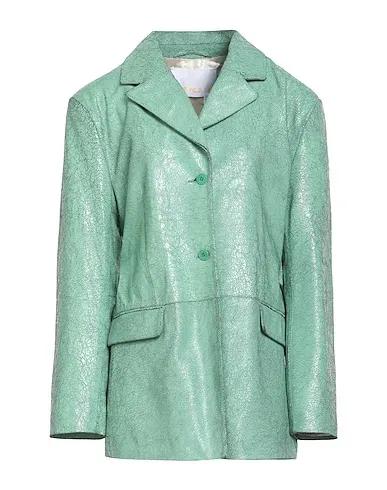 Sage green Leather Coat