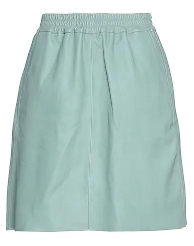 Sage green Leather Mini skirt