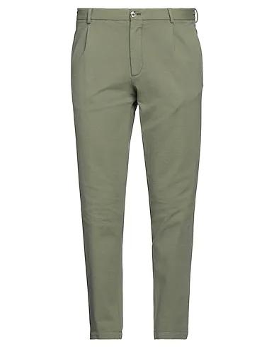 Sage green Plain weave Casual pants