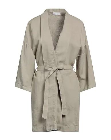 Sage green Plain weave Full-length jacket