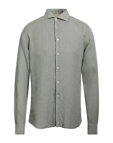 Sage green Plain weave Linen shirt