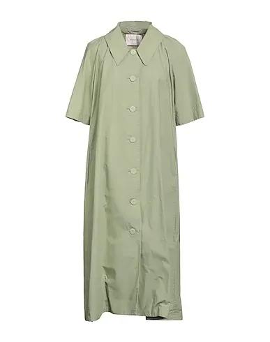 Sage green Plain weave Midi dress