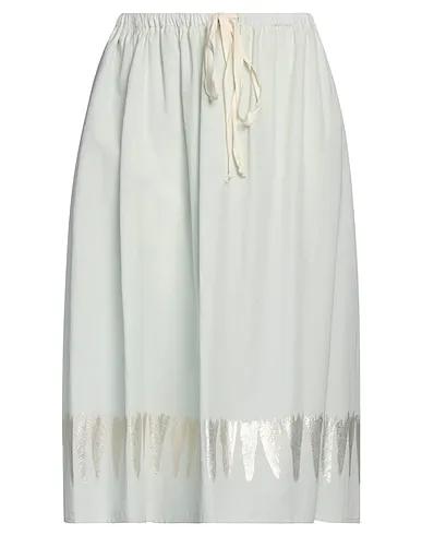 Sage green Plain weave Midi skirt