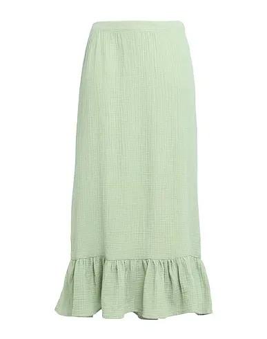 Sage green Plain weave Midi skirt