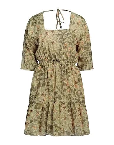 Sage green Plain weave Short dress