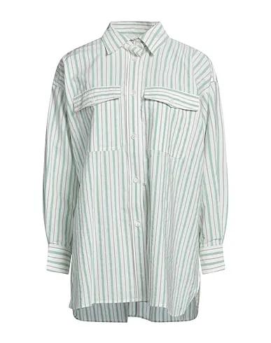 Sage green Poplin Striped shirt