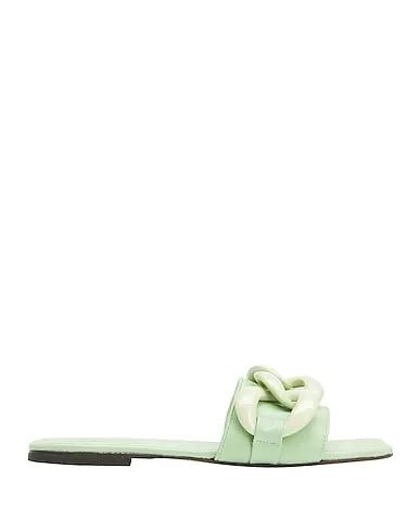 Sage green Sandals CHAIN DETAIL FLAT LEATHER SANDALS
