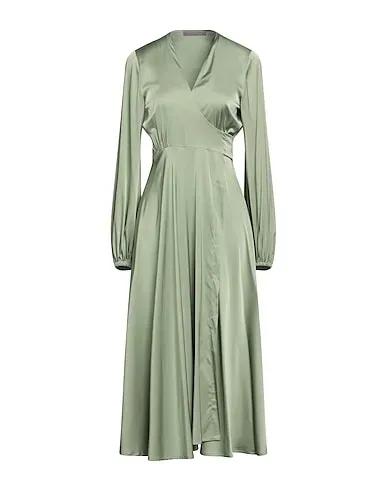 Sage green Satin Midi dress