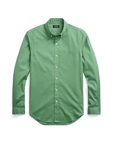 Sage green Solid color shirt SLIM FIT TWILL SHIRT
