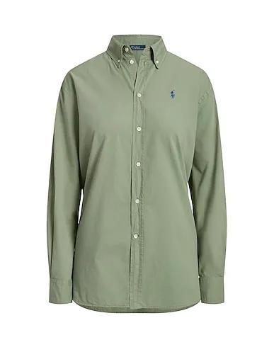 Sage green Solid color shirts & blouses OVERSIZE COTTON TWILL SHIRT
