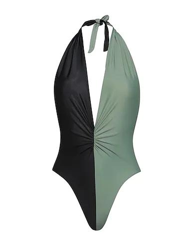 Sage green Synthetic fabric One-piece swimsuits