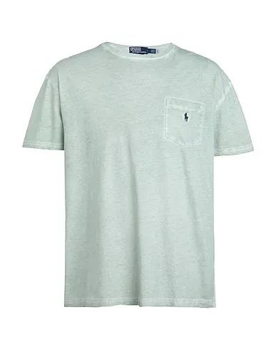 Sage green T-shirt CLASSIC FIT COTTON-LINEN POCKET T-SHIRT
