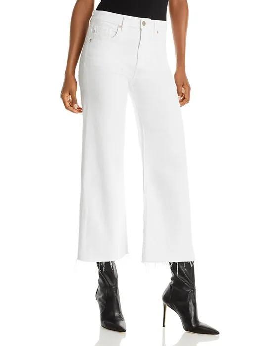 Saige High Rise Cropped Wide Leg Jeans in Modern White