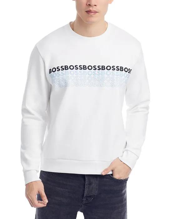 Salbo Cotton Blend Embroidered Logo Regular Fit Crewneck Sweatshirt