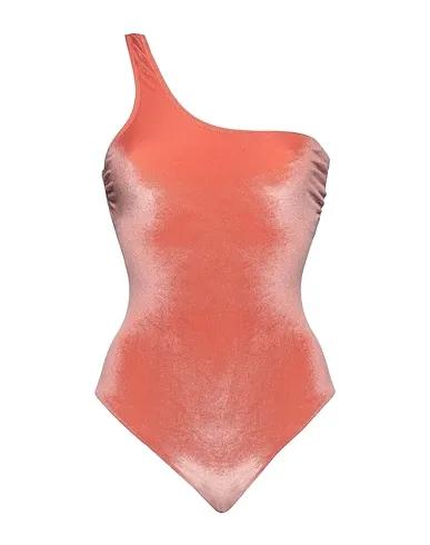 Salmon pink Chenille One-piece swimsuits