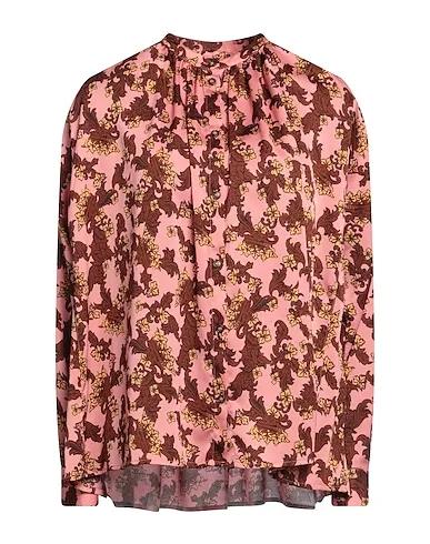 Salmon pink Crêpe Floral shirts & blouses