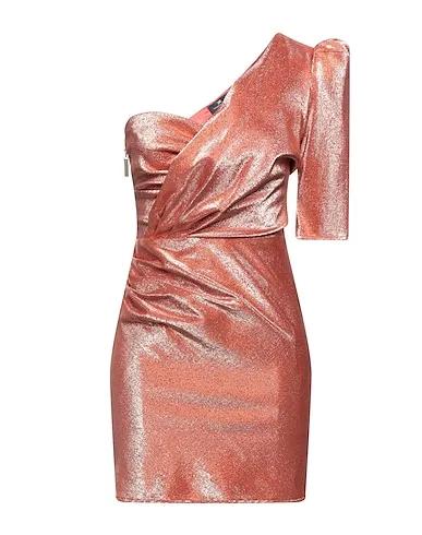 Salmon pink Crêpe One-shoulder dress