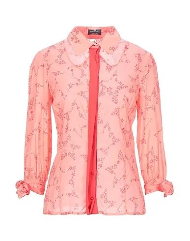 Salmon pink Crêpe Patterned shirts & blouses