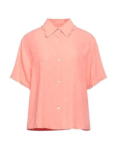 Salmon pink Crêpe Solid color shirts & blouses