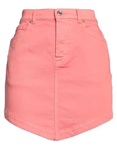 Salmon pink Denim Mini skirt