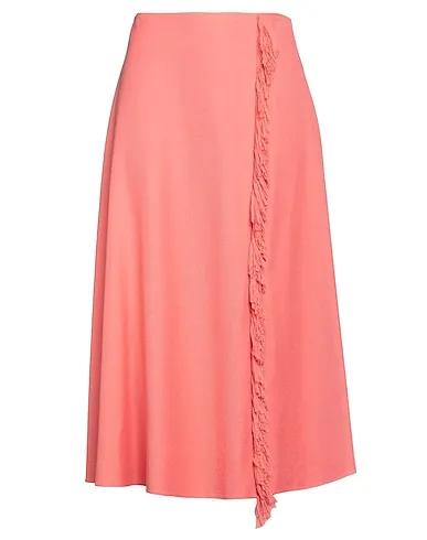 Salmon pink Flannel Midi skirt