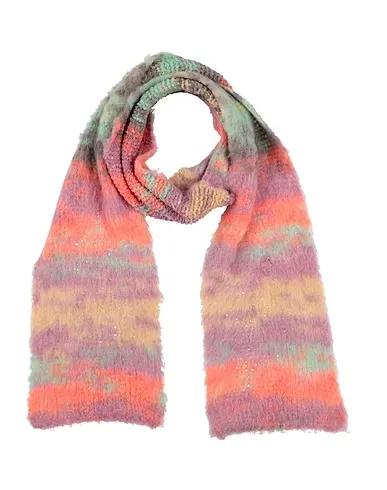 Salmon pink Knitted Scarves and foulards