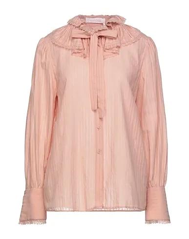 Salmon pink Lace Lace shirts & blouses