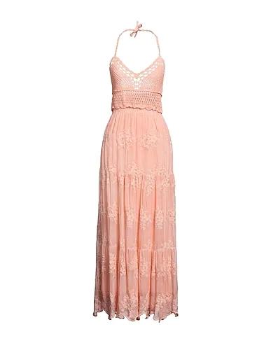 Salmon pink Lace Long dress