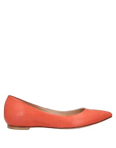Salmon pink Leather Ballet flats