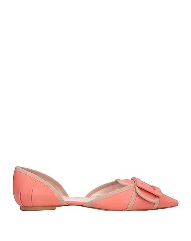 Salmon pink Leather Ballet flats