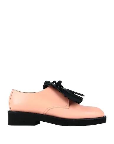 Salmon pink Leather Laced shoes