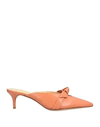 Salmon pink Leather Mules and clogs