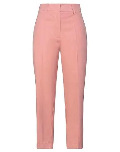 Salmon pink Plain weave Casual pants