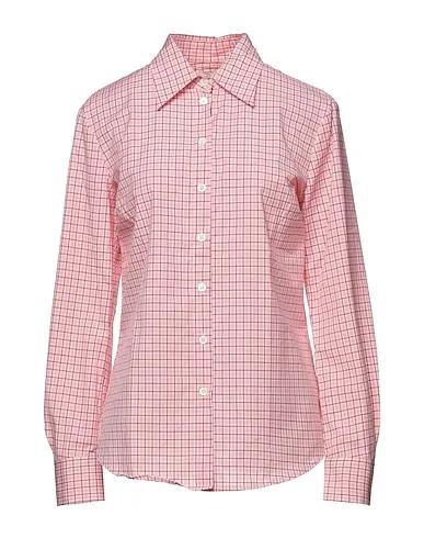 Salmon pink Plain weave Checked shirt