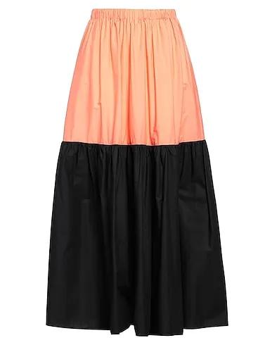 Salmon pink Plain weave Maxi Skirts