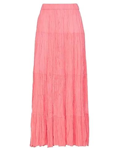 Salmon pink Plain weave Maxi Skirts