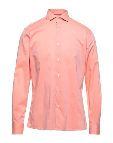 Salmon pink Plain weave Solid color shirt