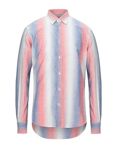 Salmon pink Plain weave Striped shirt
