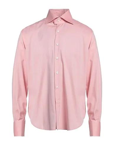 Salmon pink Poplin Solid color shirt